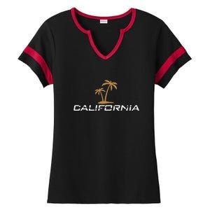 California Summer Vacation Ladies Halftime Notch Neck Tee