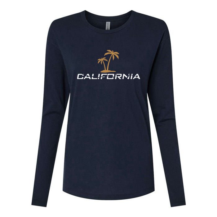 California Summer Vacation Womens Cotton Relaxed Long Sleeve T-Shirt