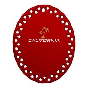 California Summer Vacation Ceramic Oval Ornament