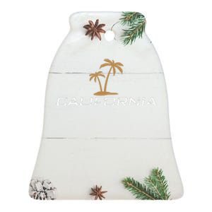 California Summer Vacation Ceramic Bell Ornament