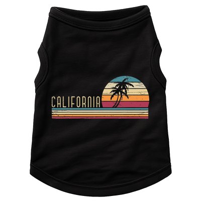 Cali Summer Vacation CA Palm Trees USA Retro California Doggie Tank