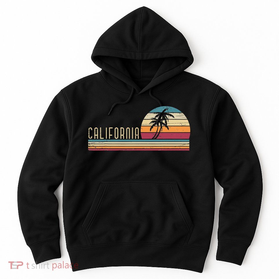 Cali Summer Vacation CA Palm Trees USA Retro California Hoodie