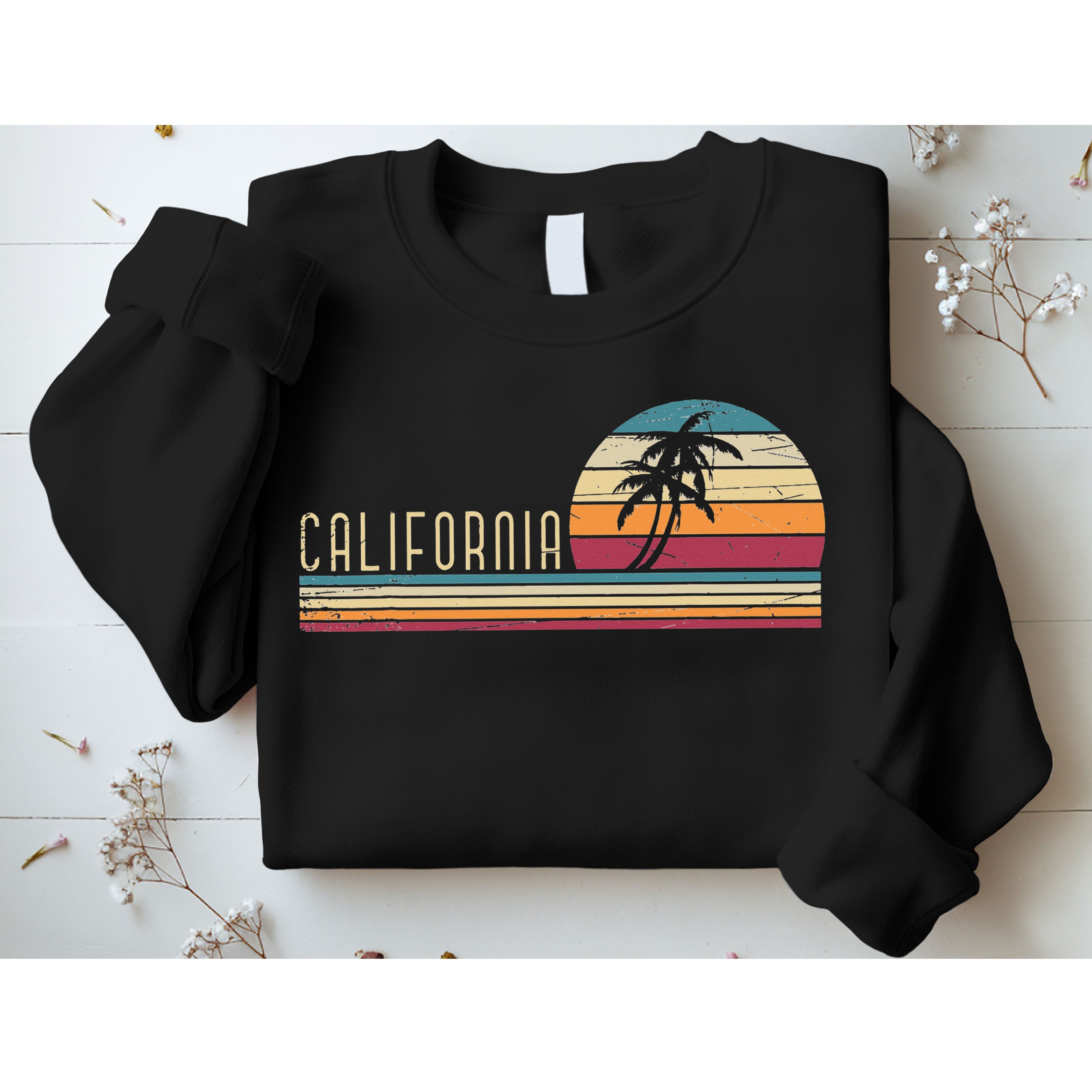 Cali Summer Vacation CA Palm Trees USA Retro California Sweatshirt