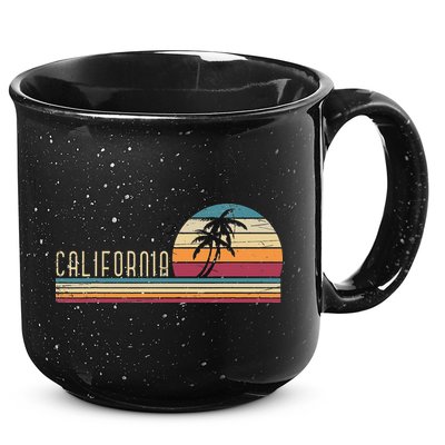 Cali Summer Vacation CA Palm Trees USA Retro California 15oz Campfire Ceramic Mug