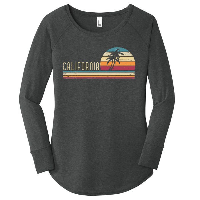 Cali Summer Vacation CA Palm Trees USA Retro California Women's Perfect Tri Tunic Long Sleeve Shirt