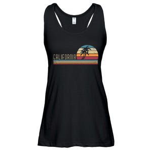 Cali Summer Vacation CA Palm Trees USA Retro California Ladies Essential Flowy Tank