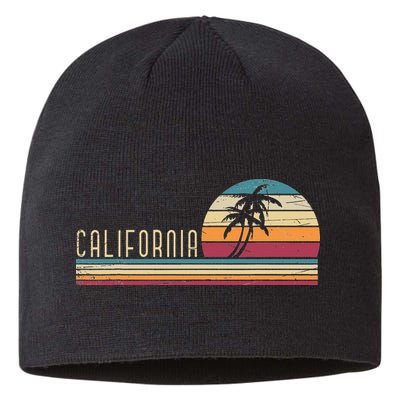 Cali Summer Vacation CA Palm Trees USA Retro California Sustainable Beanie