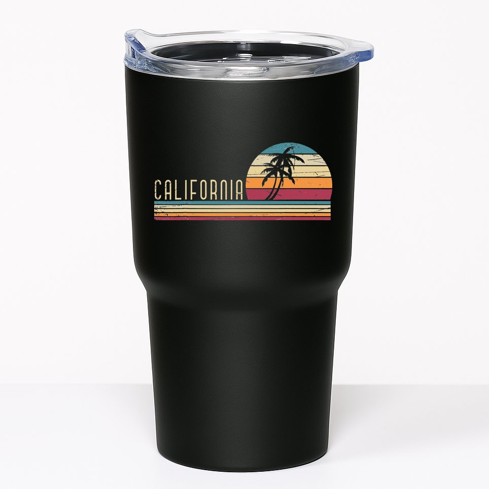 Cali Summer Vacation CA Palm Trees USA Retro California Tumbler