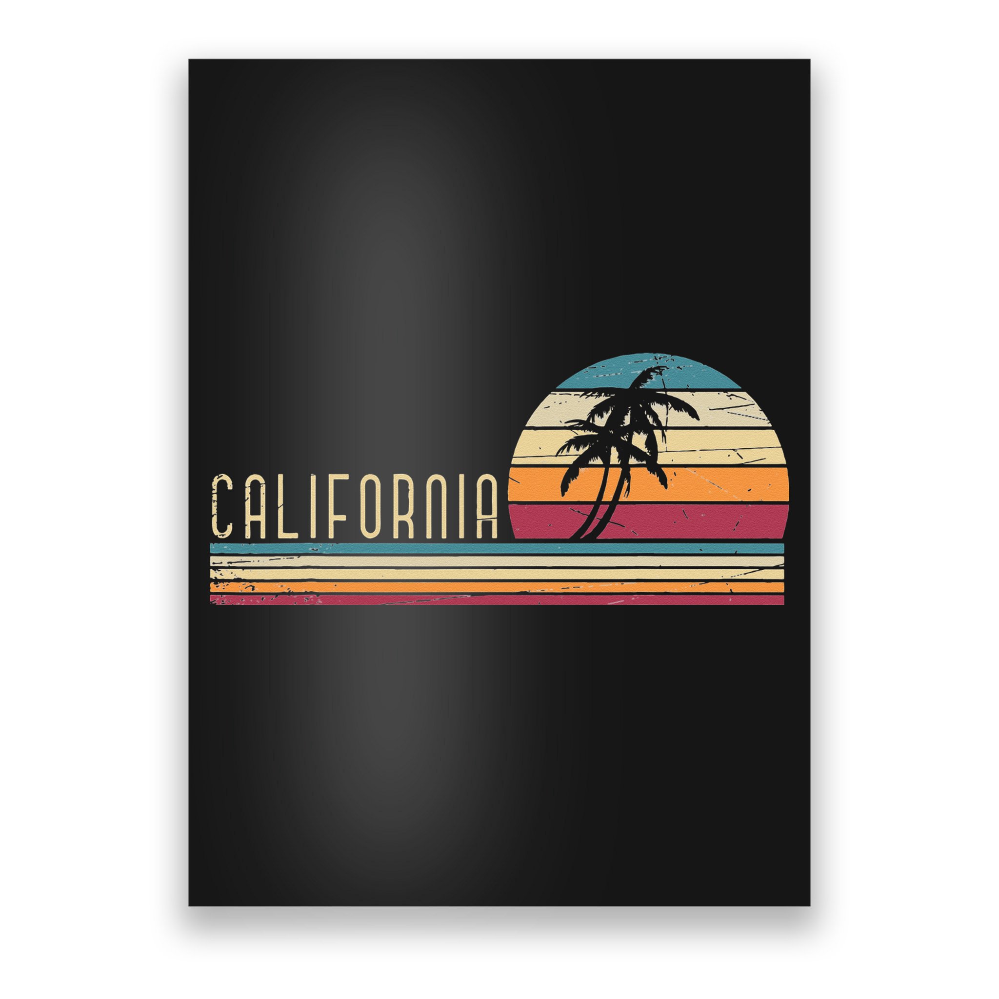 Cali Summer Vacation CA Palm Trees USA Retro California Poster