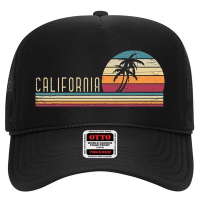 Cali Summer Vacation CA Palm Trees USA Retro California Trucker Hat