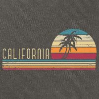 Cali Summer Vacation CA Palm Trees USA Retro California Cotton Canvas Backpack