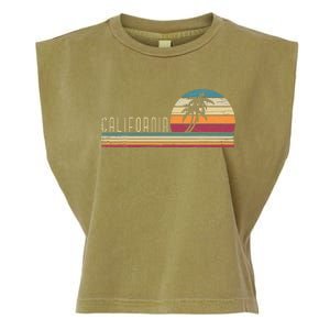 Cali Summer Vacation CA Palm Trees USA Retro California Garment-Dyed Women's Muscle Tee