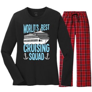 Cruising Ship Vacation Birthday Party Cruising Crew Cruise Women's Long Sleeve Flannel Pajama Set 