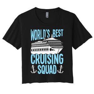 Cruising Ship Vacation Birthday Party Cruising Crew Cruise Women's Crop Top Tee