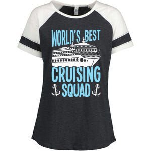 Cruising Ship Vacation Birthday Party Cruising Crew Cruise Enza Ladies Jersey Colorblock Tee