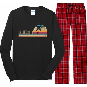 Cali Summer Vacation CA Palm Trees USA Retro California Long Sleeve Pajama Set