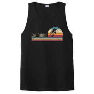 Cali Summer Vacation CA Palm Trees USA Retro California PosiCharge Competitor Tank