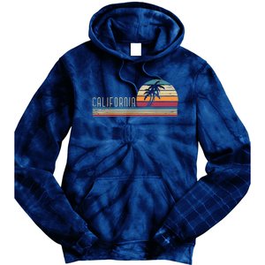 Cali Summer Vacation CA Palm Trees USA Retro California Tie Dye Hoodie