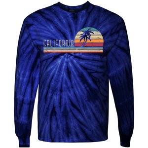 Cali Summer Vacation CA Palm Trees USA Retro California Tie-Dye Long Sleeve Shirt