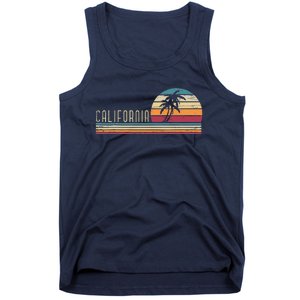 Cali Summer Vacation CA Palm Trees USA Retro California Tank Top