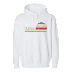 Cali Summer Vacation CA Palm Trees USA Retro California Garment-Dyed Fleece Hoodie