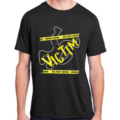 Crime Scene Victim Murder Mystery Dinner Chalk Outline Adult ChromaSoft Performance T-Shirt