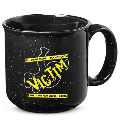 Crime Scene Victim Murder Mystery Dinner Chalk Outline 15oz Campfire Ceramic Mug