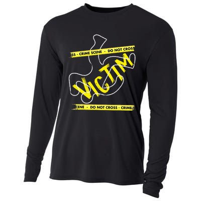 Crime Scene Victim Murder Mystery Dinner Chalk Outline Cooling Performance Long Sleeve Crew