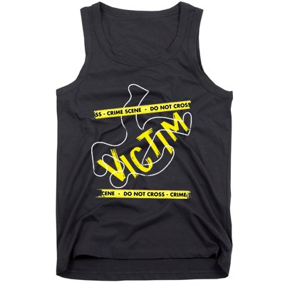 Crime Scene Victim Murder Mystery Dinner Chalk Outline Tank Top