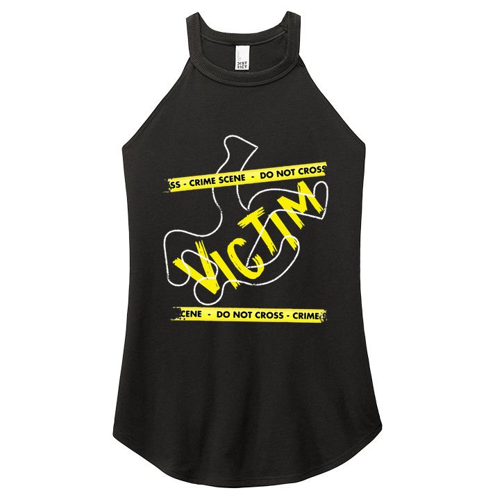 Crime Scene Victim Murder Mystery Dinner Chalk Outline Women's Perfect Tri Rocker Tank