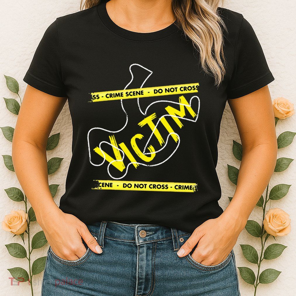 Crime Scene Victim Murder Mystery Dinner Chalk Outline Womens T-Shirt