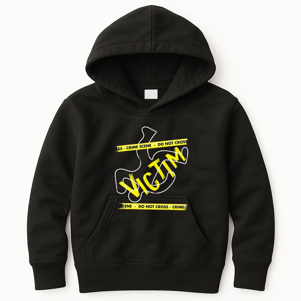 Crime Scene Victim Murder Mystery Dinner Chalk Outline Kids Hoodie