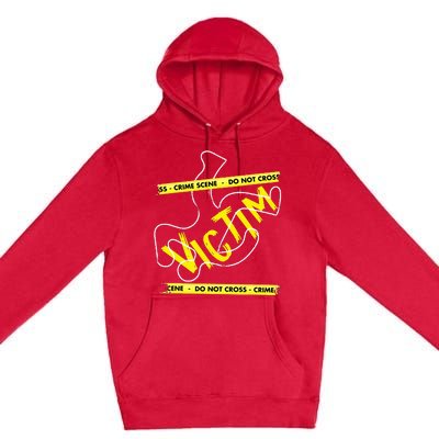 Crime Scene Victim Murder Mystery Dinner Chalk Outline Premium Pullover Hoodie