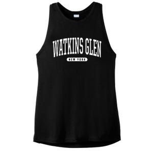 College Style Watkins Glen New York Souvenir Gift  Ladies PosiCharge Tri-Blend Wicking Tank