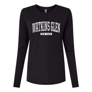 College Style Watkins Glen New York Souvenir Gift  Womens Cotton Relaxed Long Sleeve T-Shirt