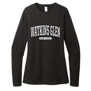 College Style Watkins Glen New York Souvenir Gift  Womens CVC Long Sleeve Shirt