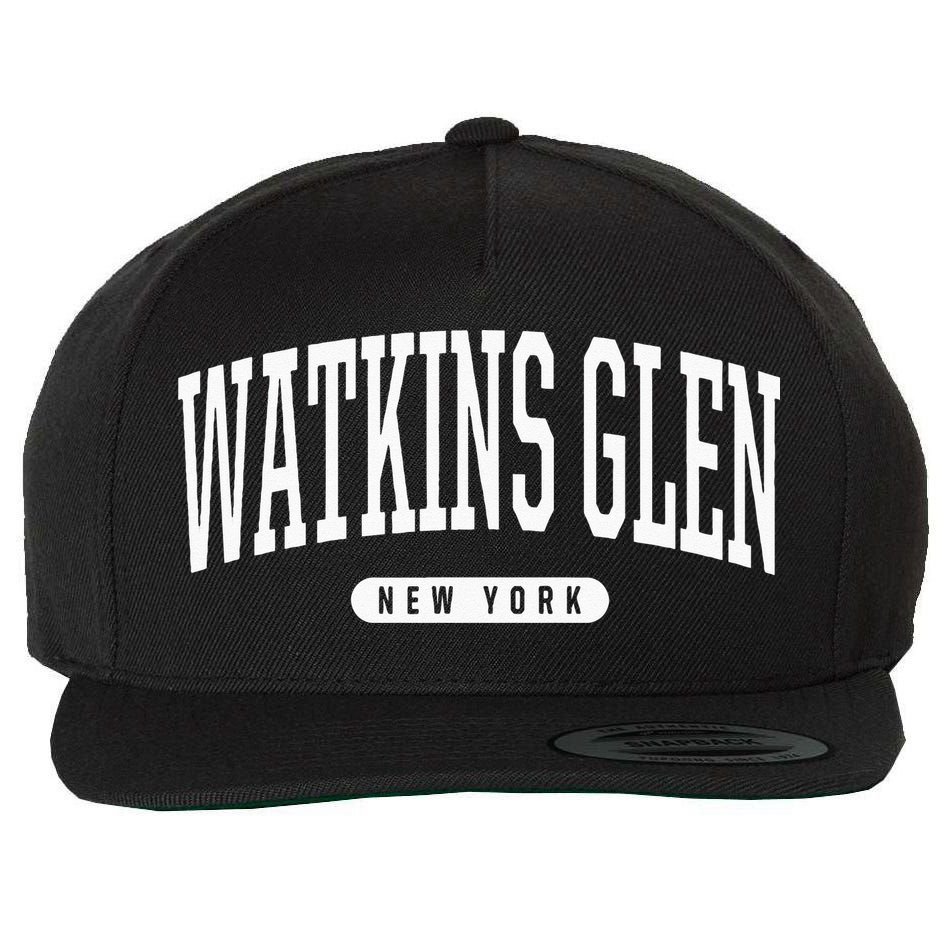 College Style Watkins Glen New York Souvenir Gift  Wool Snapback Cap
