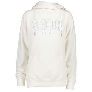 College Style Watkins Glen New York Souvenir Gift  Womens Funnel Neck Pullover Hood