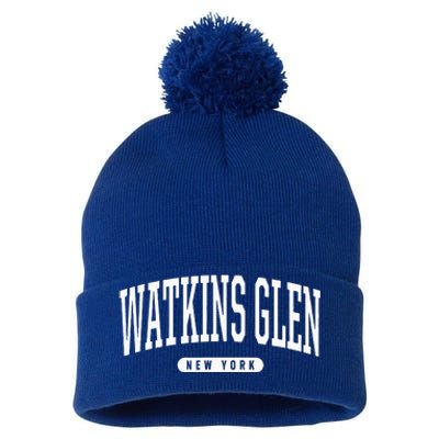 College Style Watkins Glen New York Souvenir Gift  Pom Pom 12in Knit Beanie