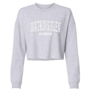 College Style Watkins Glen New York Souvenir Gift  Cropped Pullover Crew