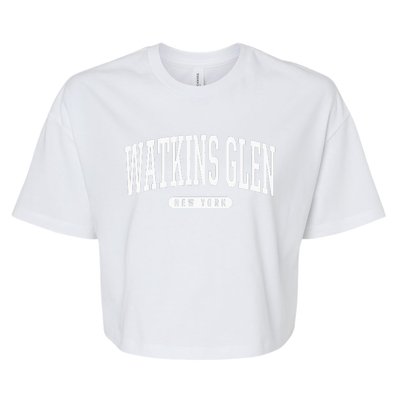 College Style Watkins Glen New York Souvenir Gift  Bella+Canvas Jersey Crop Tee