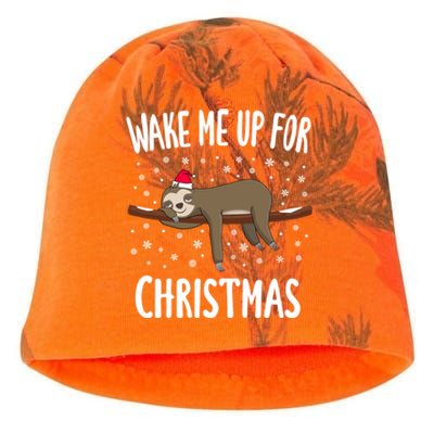 Cute Sloth Wake Me Up For Christmas Christmas Gift Kati - Camo Knit Beanie