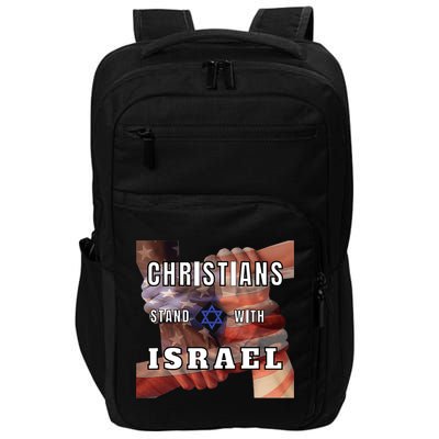 Christians Stand With Israel Amercan Flag Patriotic Impact Tech Backpack