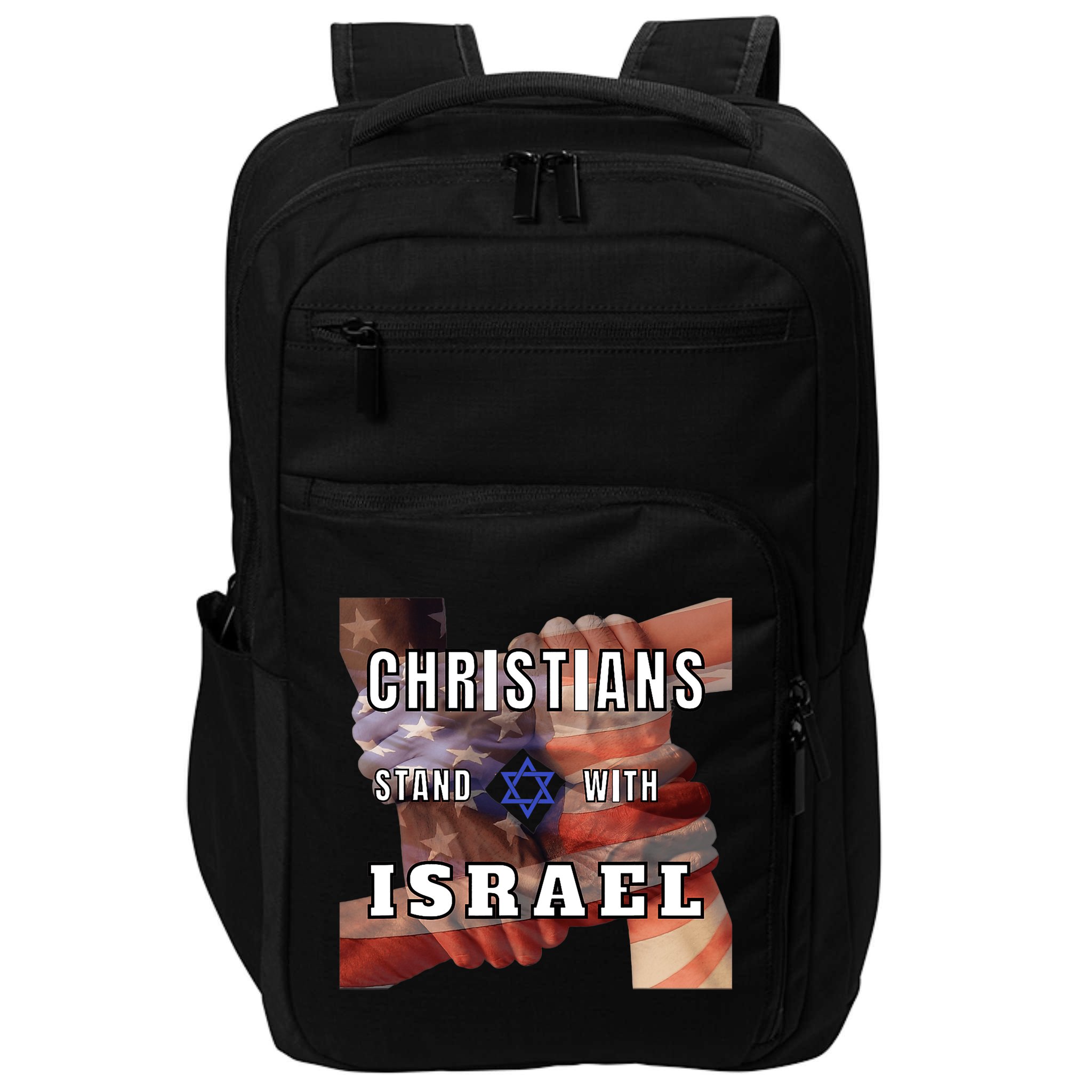 Christians Stand With Israel Amercan Flag Patriotic Impact Tech Backpack