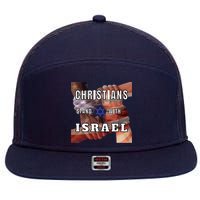 Christians Stand With Israel Amercan Flag Patriotic 7 Panel Mesh Trucker Snapback Hat