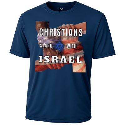 Christians Stand With Israel Amercan Flag Patriotic Performance Shirt