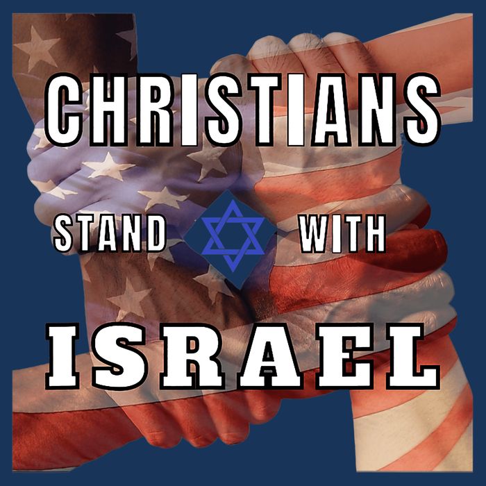 Christians Stand With Israel Amercan Flag Patriotic Drawstring Bag