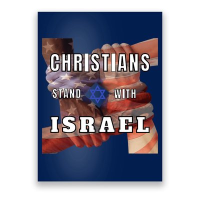Christians Stand With Israel Amercan Flag Patriotic Poster