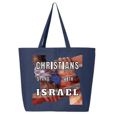 Christians Stand With Israel Amercan Flag Patriotic 25L Jumbo Tote