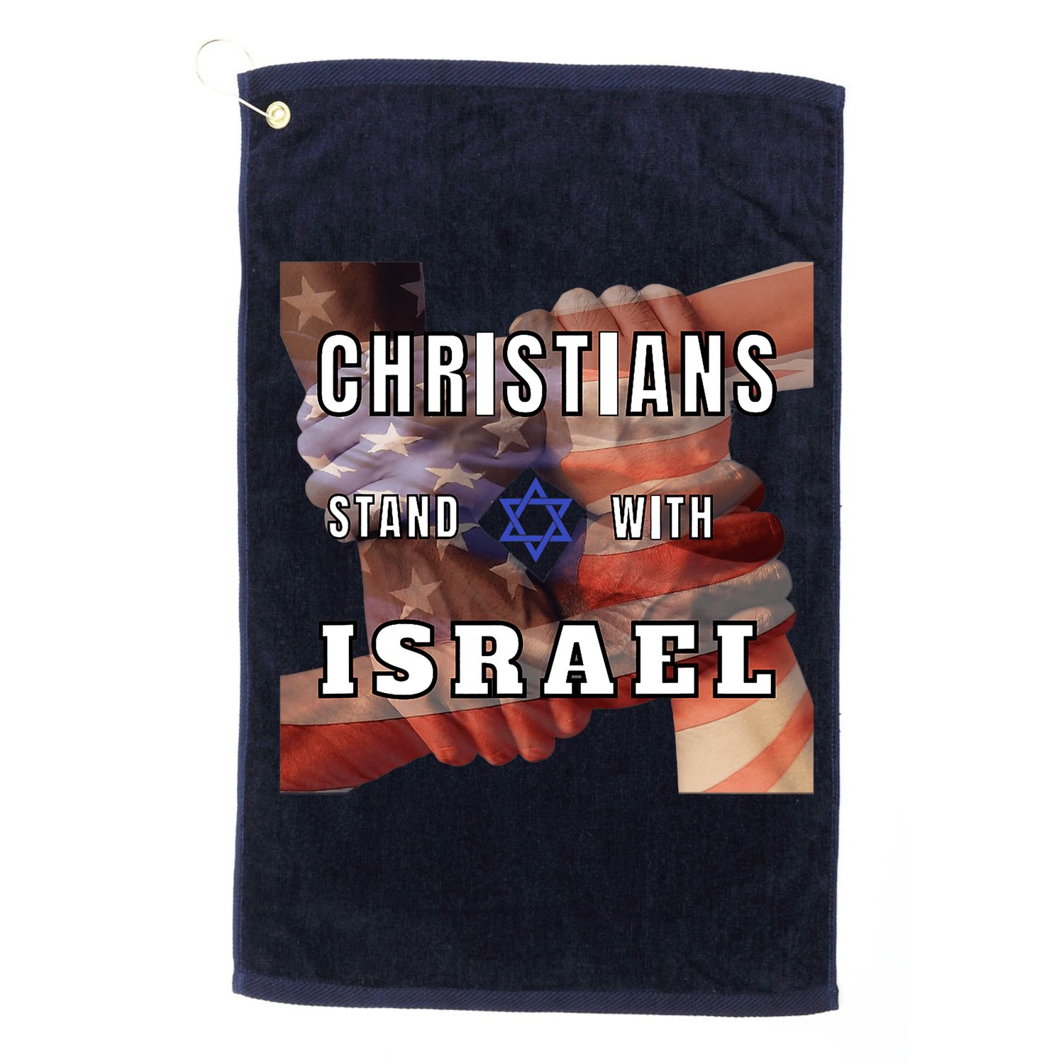 Christians Stand With Israel Amercan Flag Patriotic Golf Towel